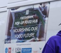 The FRESHFARM Pop-Up Food Hub delivers fresh local food directly from farmers to community partners like Food & Friends
