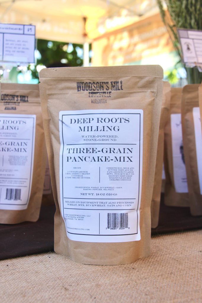 Bag of locally grown and milled pancake mix available at the Mid-Atlantic Grain Stand 