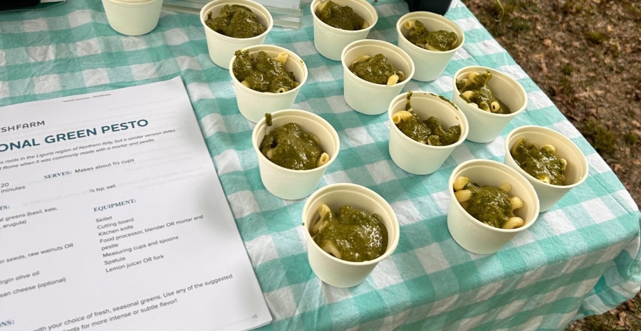Community engagement activities include sampling easy seasonal recipes you can make at home.