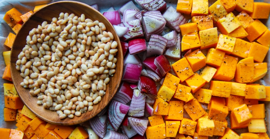 Ingredients for a winter squash and white bean soup FRESHFARM Recipe Contest