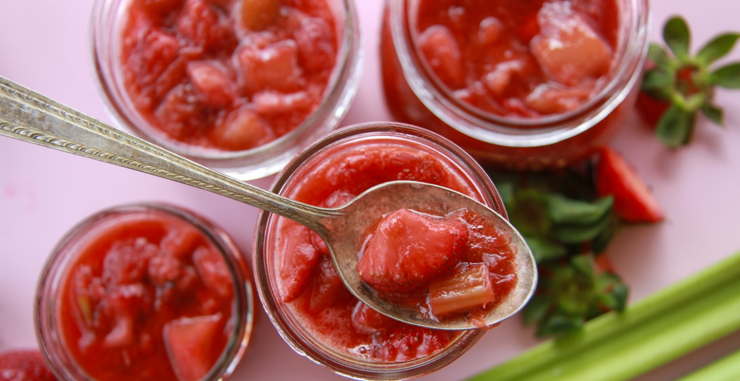 Strawberry rhubarb compote is a classic spring recipe that makes great use of two spring crops